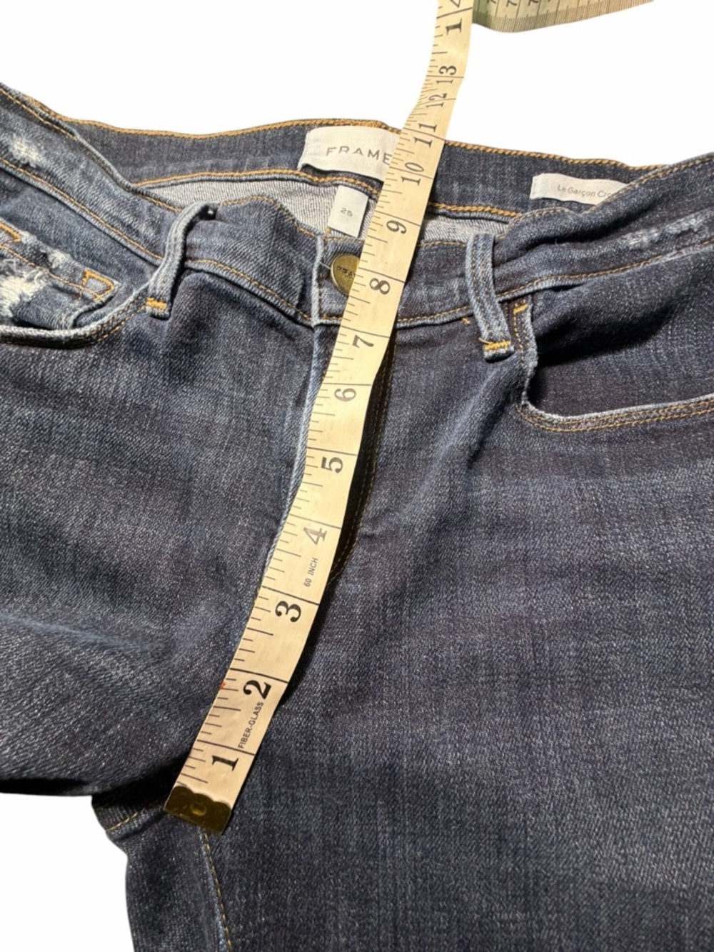 Frame Denim Le Cargon Crop Straight Jeans in Dark Wash Sz 25 - Picture 11 of 12